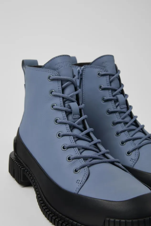Ankle Boots Women Camper Pix Gray And Black Leather Ankle Boots
