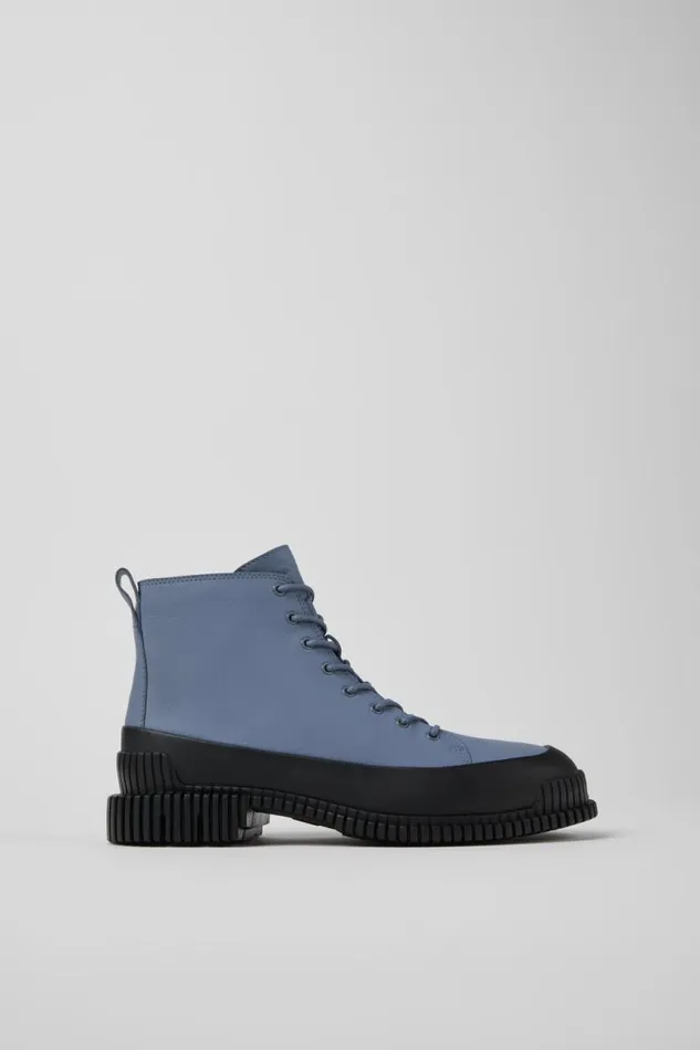 Ankle Boots Women Camper Pix Gray And Black Leather Ankle Boots