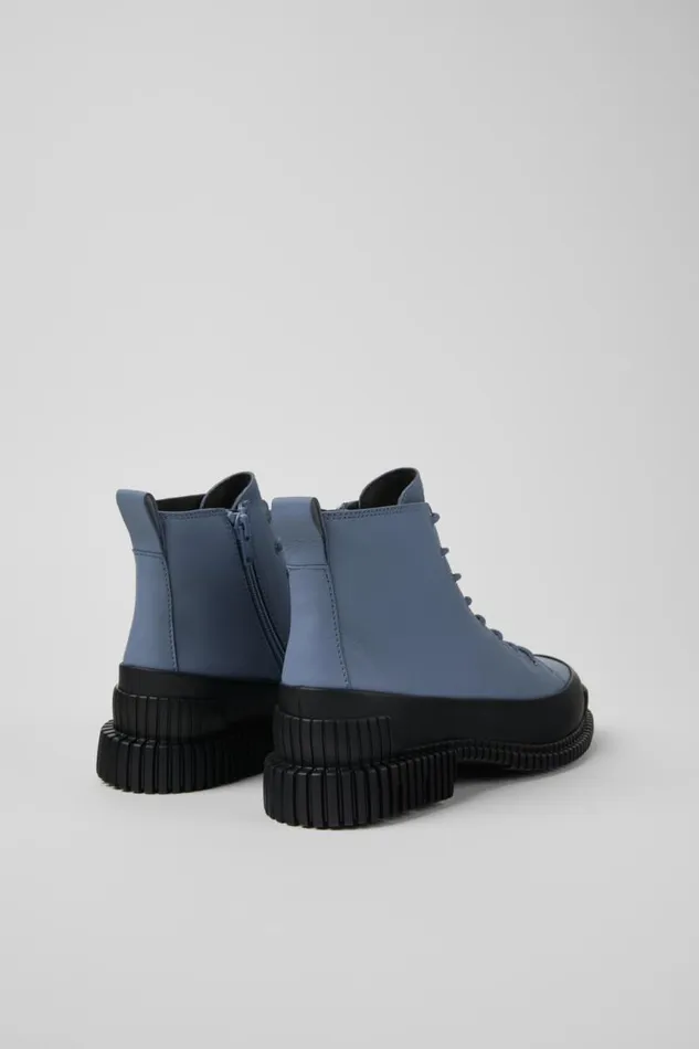 Ankle Boots Women Camper Pix Gray And Black Leather Ankle Boots