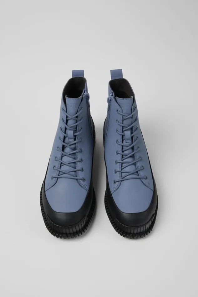 Ankle Boots Women Camper Pix Gray And Black Leather Ankle Boots