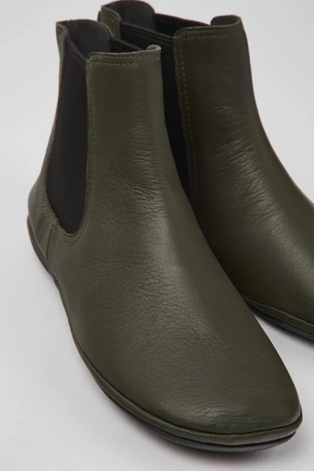 Ankle Boots Women Camper Right Green Leather Ankle Boots