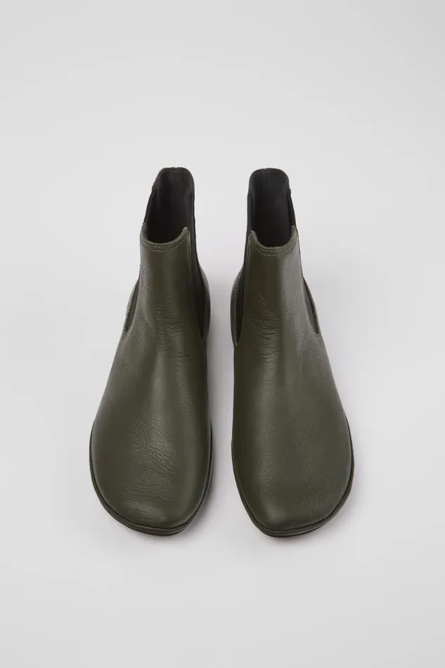 Ankle Boots Women Camper Right Green Leather Ankle Boots