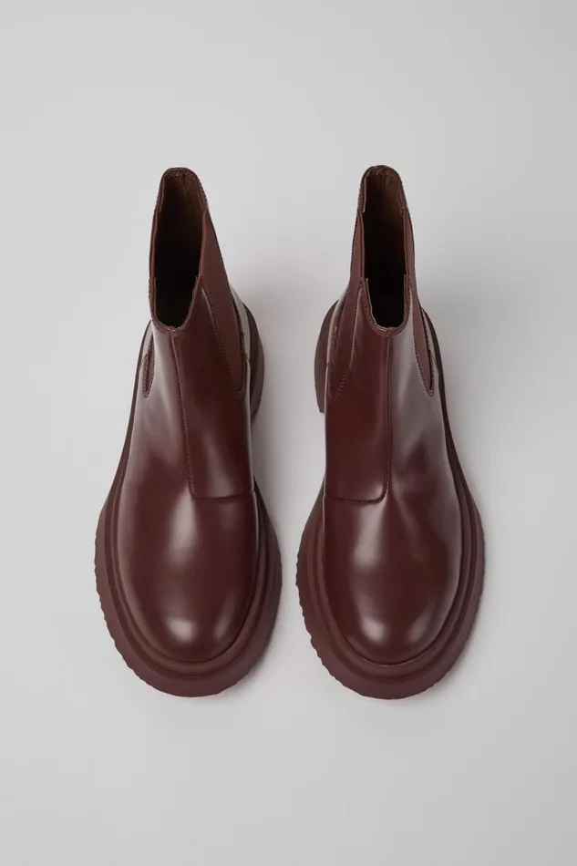 Ankle Boots Women Camper Walden Burgundy Leather Boots Ankle Boots Women Camper Walden Burgundy Leather Boots