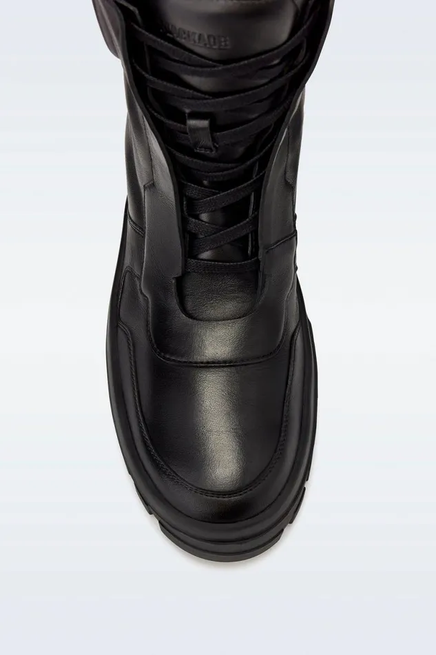 Ankle Boots Women Mackage EKONW Leather Midcalf Laceup Boots Black