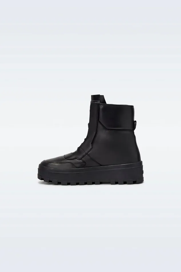 Ankle Boots Women Mackage EKONW Leather Midcalf Laceup Boots Black