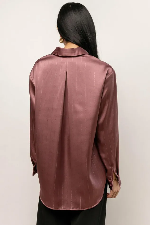 Apollo Button Up In Mauve 8211 FINAL SALE Mauve Women Bohme Tops