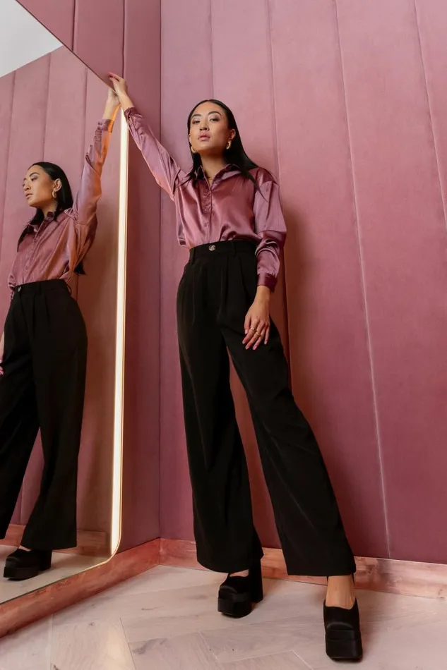 Apollo Button Up In Mauve 8211 FINAL SALE Mauve Women Bohme Tops