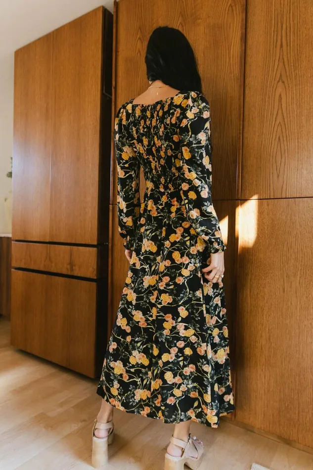 Ariah Floral Dress Black Women Bohme Dresses