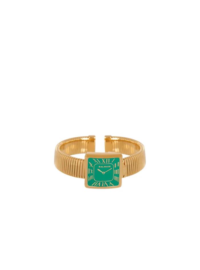 Arm Cuff With Fake Watch Face Gold Men Balmain Fashion Jewelry