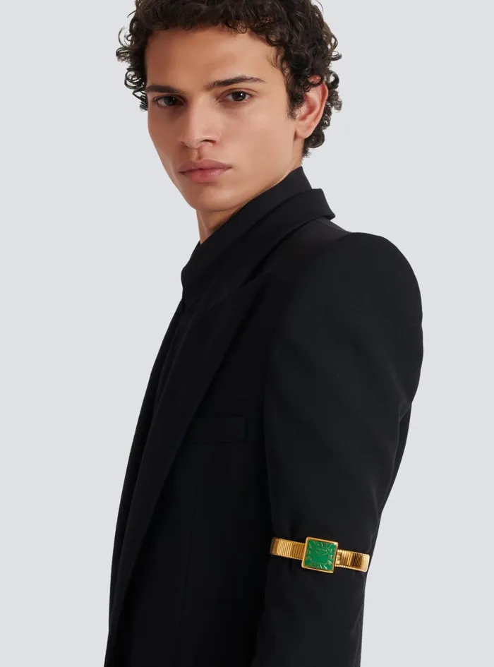 Arm Cuff With Fake Watch Face Gold Men Balmain Fashion Jewelry