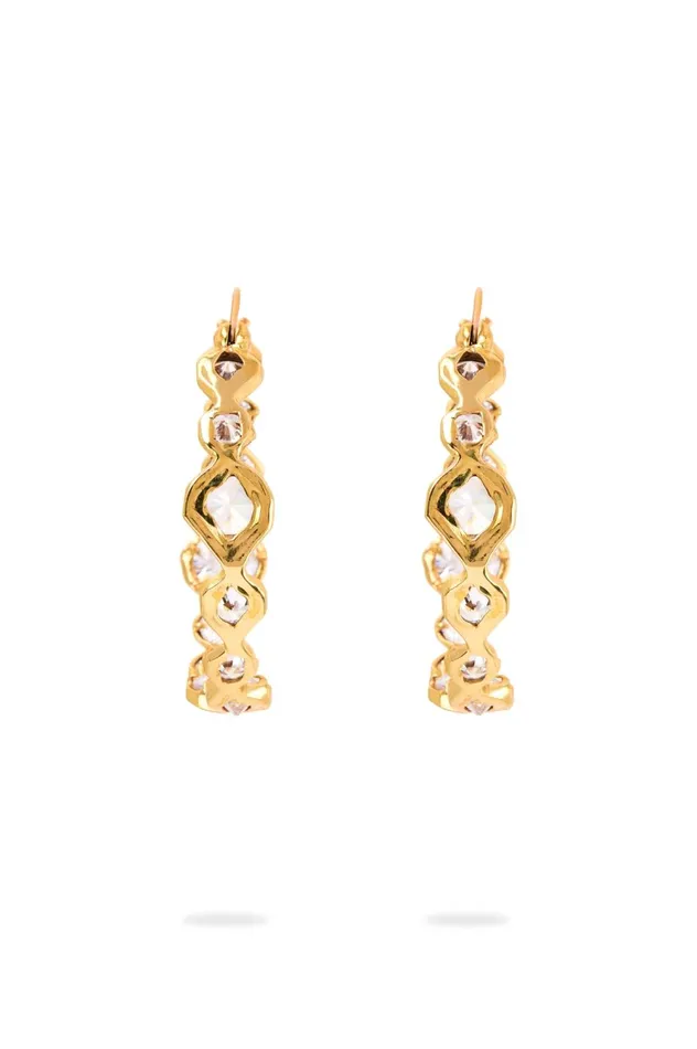 Ascent Sculptural Jewel Hoop Gold Women Aje Jewelry