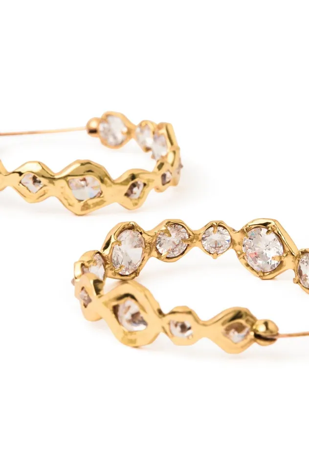 Ascent Sculptural Jewel Hoop Gold Women Aje Jewelry