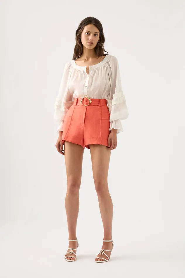 Aurora Pinstitch Utility Short Coral Women Aje Shorts