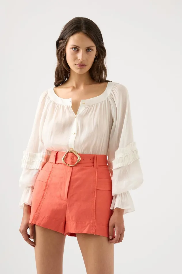 Aurora Pinstitch Utility Short Coral Women Aje Shorts