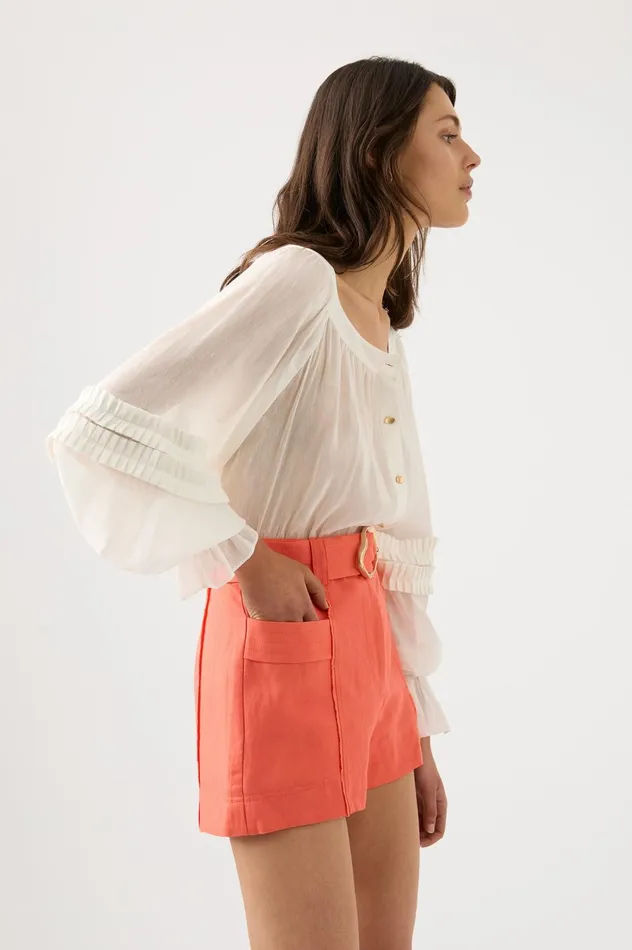 Aurora Pinstitch Utility Short Coral Women Aje Shorts