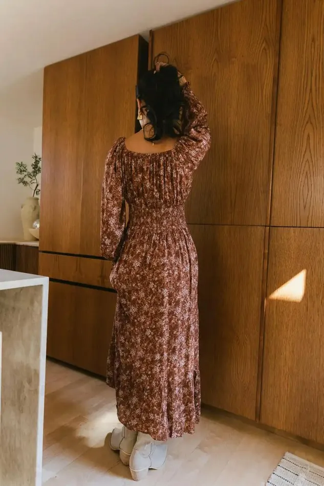 Avalon Floral Maxi Dress Brick Women Bohme Dresses