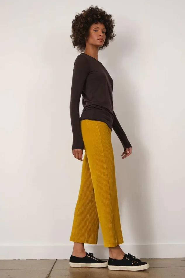 Avenue Montaigne ALEX Corduroy Mustard Women Pants