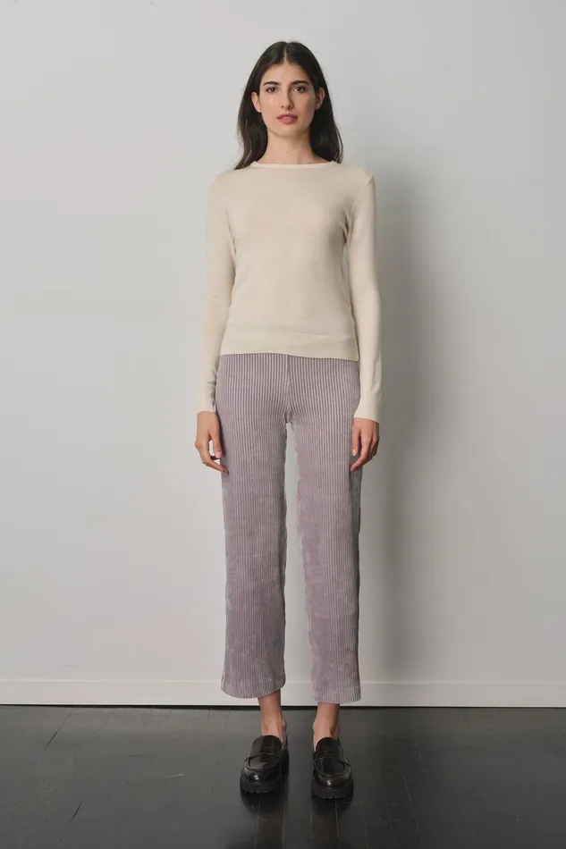Avenue Montaigne ALEX Corduroy Silver Women Pants