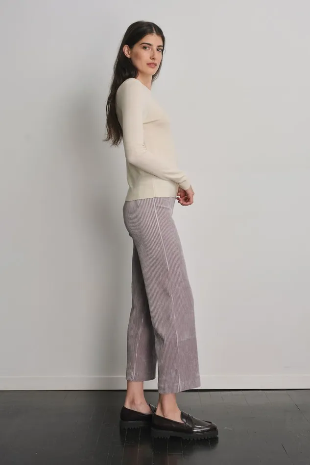 Avenue Montaigne ALEX Corduroy Silver Women Pants Avenue Montaigne ALEX Corduroy Silver Women Pants