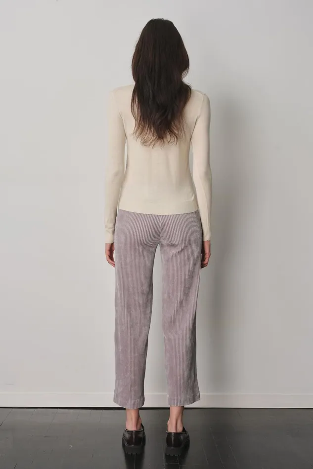 Avenue Montaigne ALEX Corduroy Silver Women Pants Avenue Montaigne ALEX Corduroy Silver Women Pants