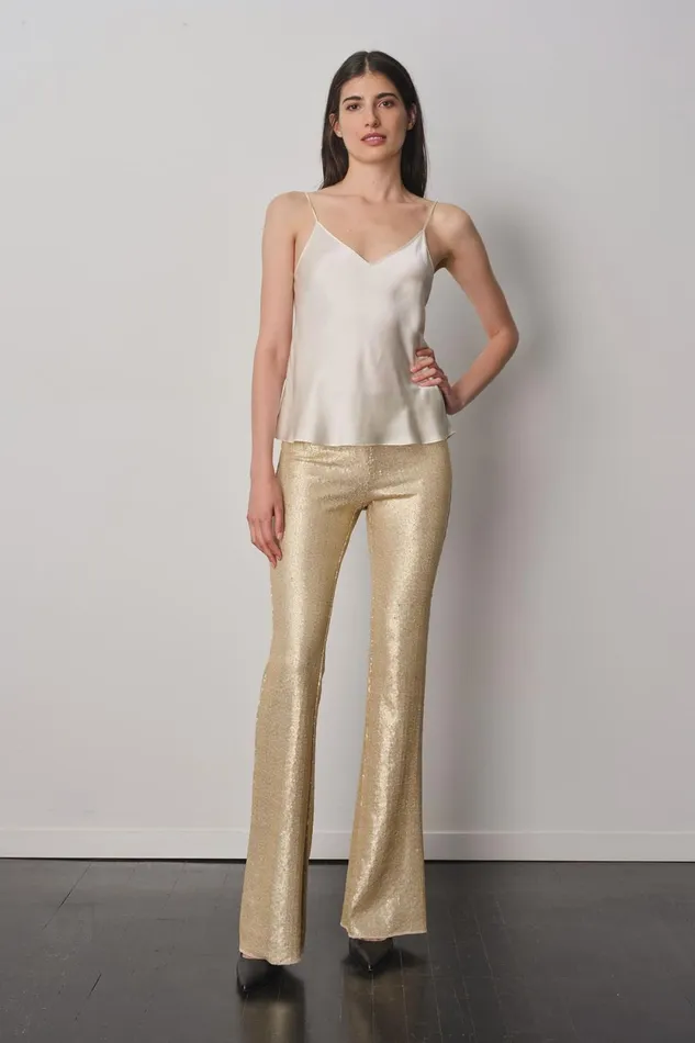 Avenue Montaigne BELLINI Sequins Gold Women Pants