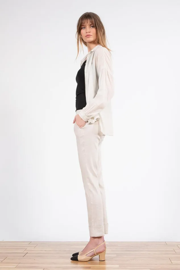 Avenue Montaigne BEN Linen Oatmeal Women Pants Avenue Montaigne BEN Linen Oatmeal Women Pants