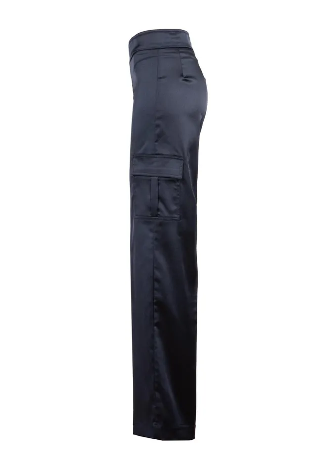 Avenue Montaigne ECLIPSE Satin Navy Women Pants