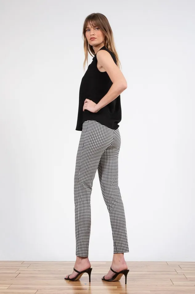 Avenue Montaigne PARS Check Black Women Pants Avenue Montaigne PARS Check Black Women Pants