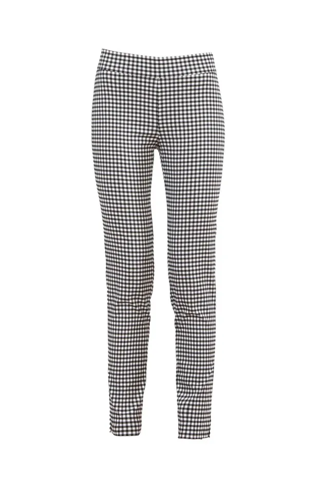 Avenue Montaigne PARS Check Black Women Pants Avenue Montaigne PARS Check Black Women Pants