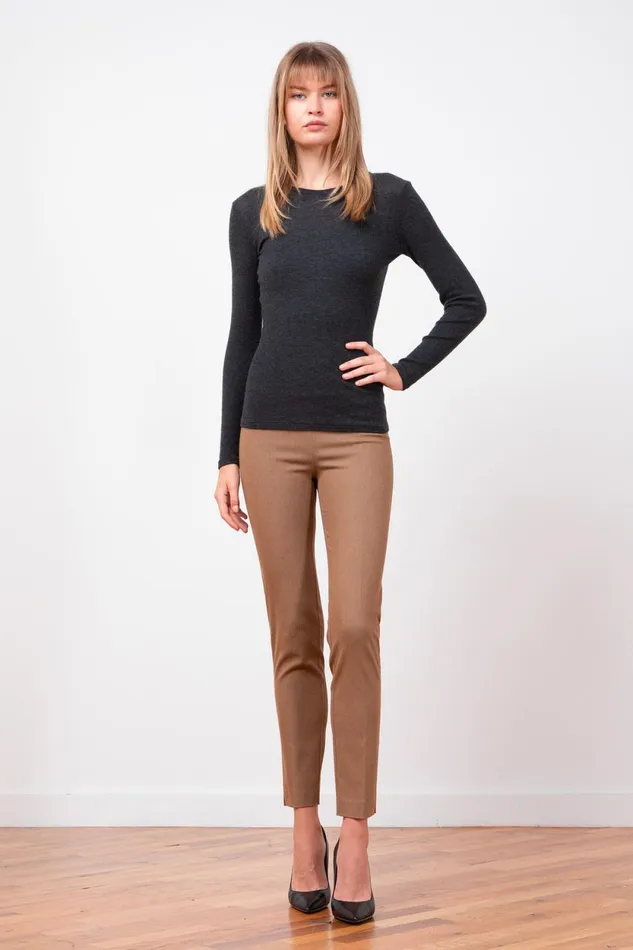 Avenue Montaigne PARS Flannel Camel Women Pants