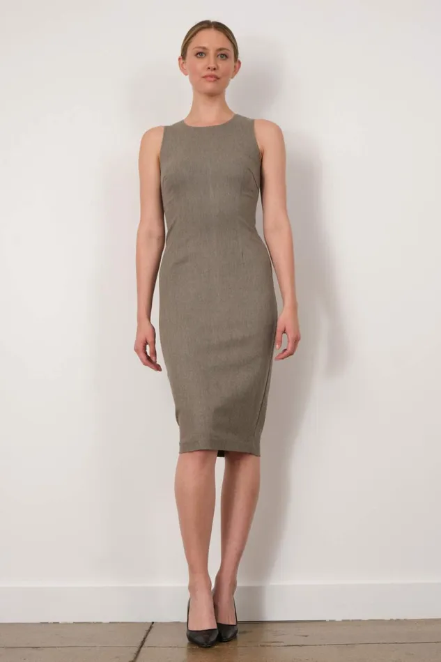 Avenue Montaigne ROMA Flannel Taupe Women Dresses