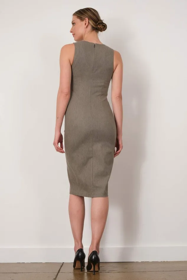 Avenue Montaigne ROMA Flannel Taupe Women Dresses