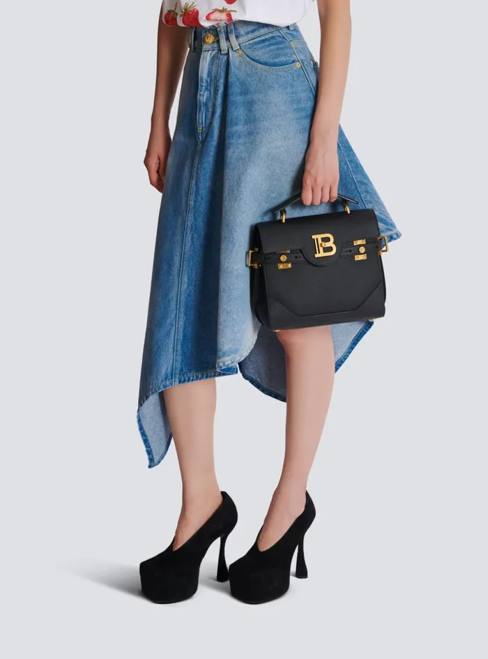 BBuzz 23 Grained Leather Bag Black Women Balmain Handbags
