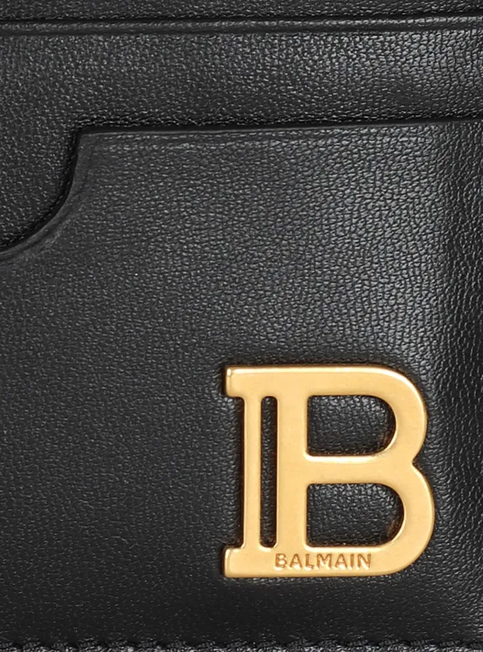 BBuzz Leather Card Holder Black Women Balmain Small Leather Goods