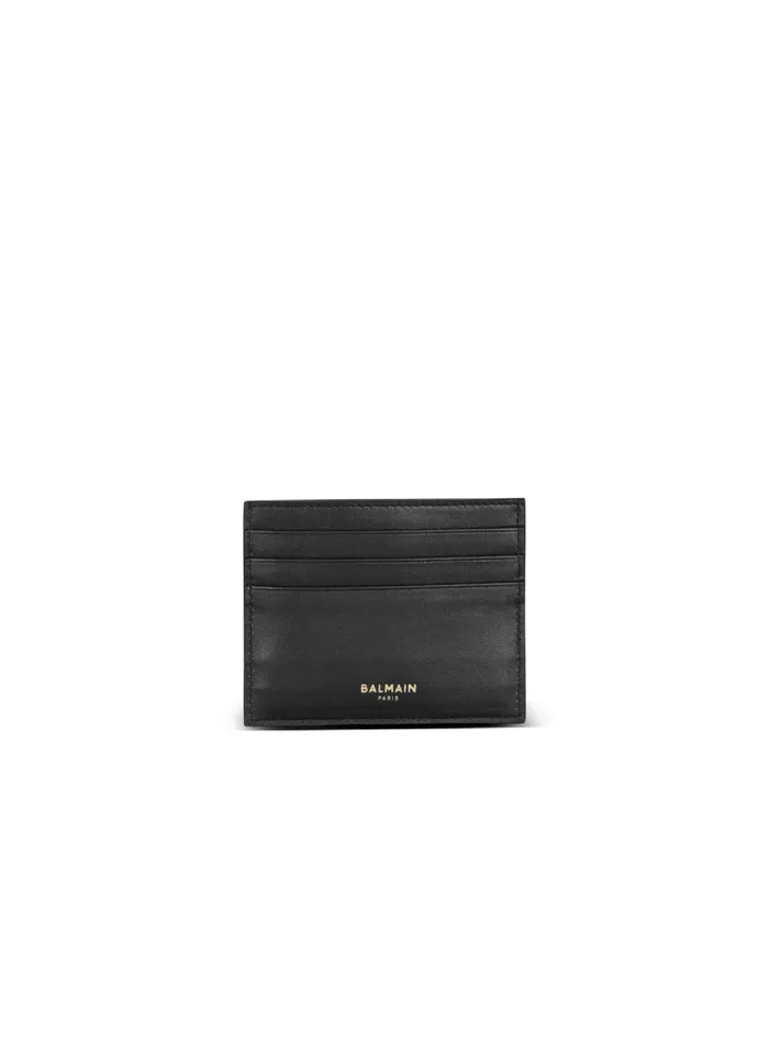 BBuzz Leather Card Holder Black Women Balmain Small Leather Goods