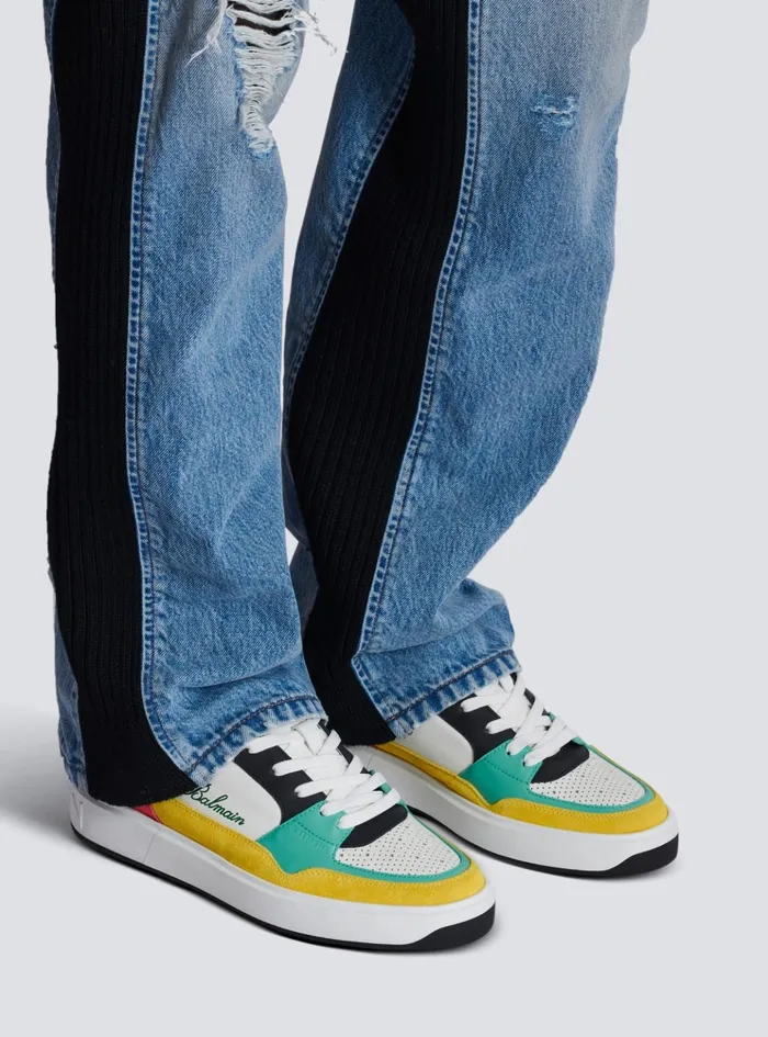 BCourt Flip Trainers In Calfskin Multicolor Men Balmain Sneakers