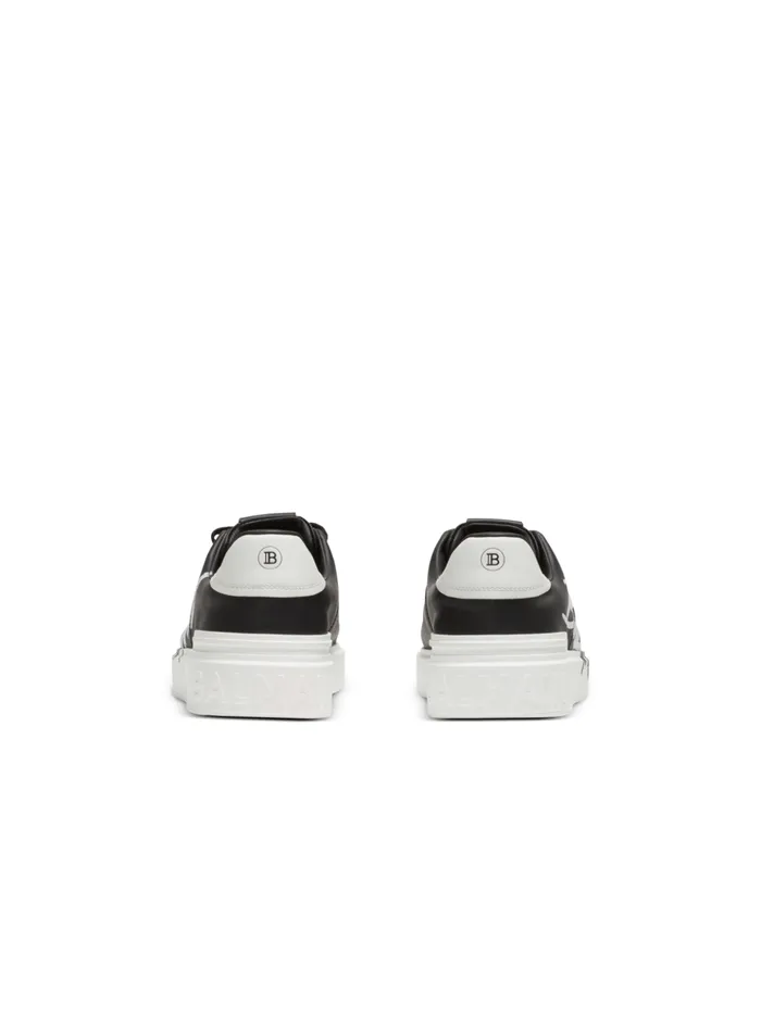 BCourt Printed Leather Sneakers Black Men Balmain Sneakers
