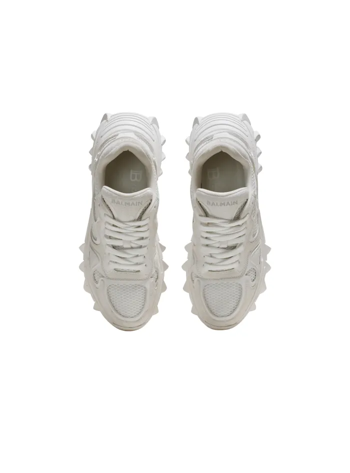 BEast Sneakers In Leather Suede And Mesh White Men Balmain Sneakers