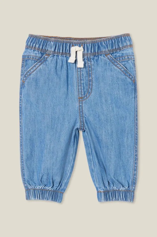 Baby Bottoms Cotton On Jace Relaxed Pant Airlie Light Blue Wash