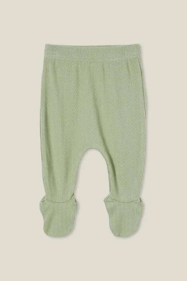 Baby Bottoms Cotton On Organic Newborn Pointelle Footed Legging Deep Sage