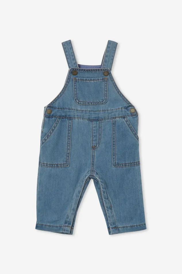 Baby Bottoms Cotton On Seth Denim Overall Byron Mid Blue