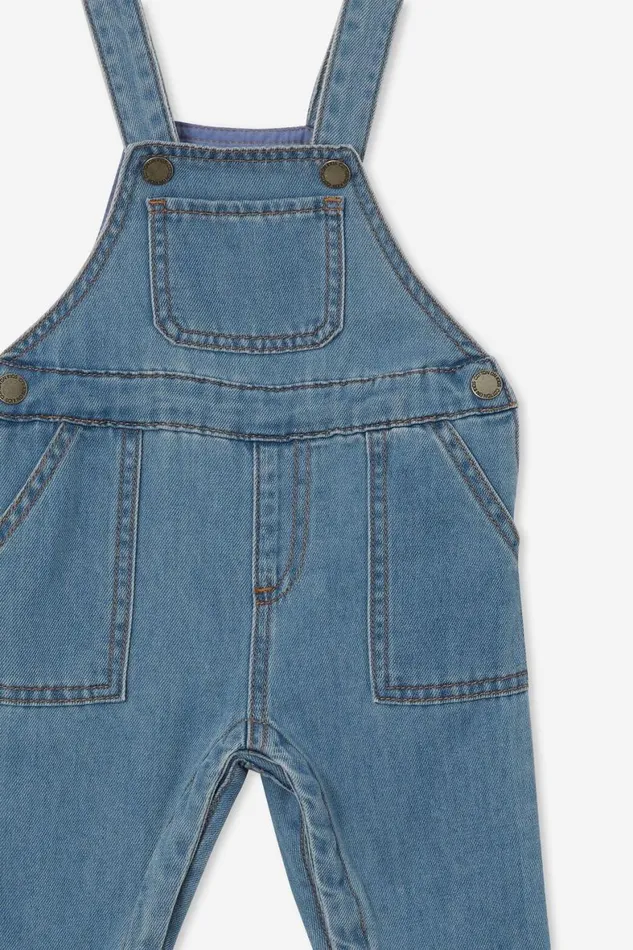Baby Bottoms Cotton On Seth Denim Overall Byron Mid Blue