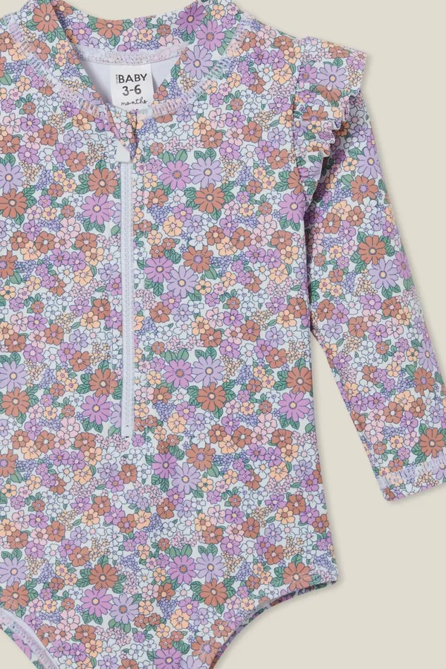 Baby Swimwear Cotton On Nicky Long Sleeve Ruffle Swimsuit Vanillaclay Pigeon Claire Floral