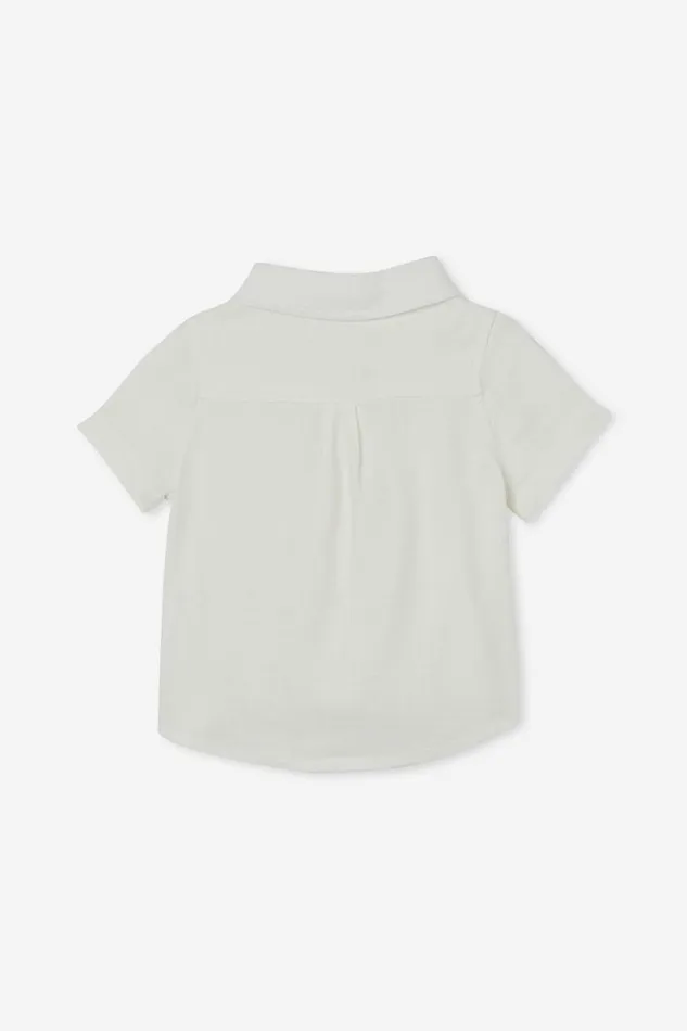 Baby Tops Jackets and Sweaters Cotton On Leonard Button Down Shirt Vanilla