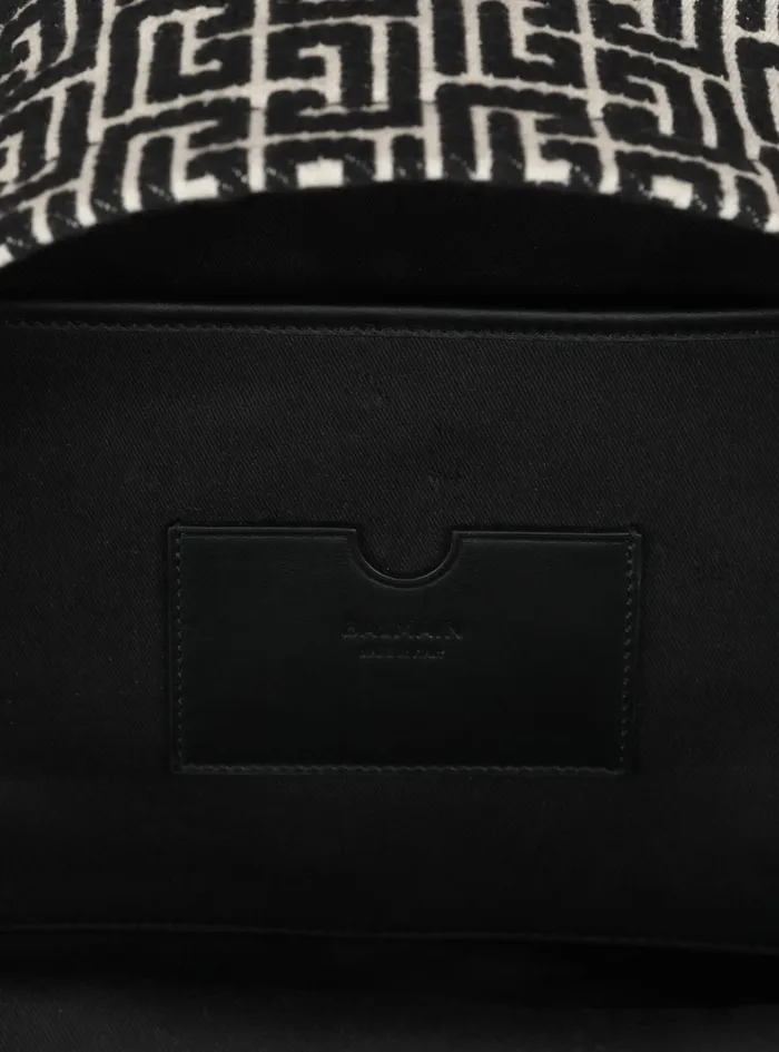 Backpack With Jacquard Monogram Black Men Balmain Bags And Backpacks