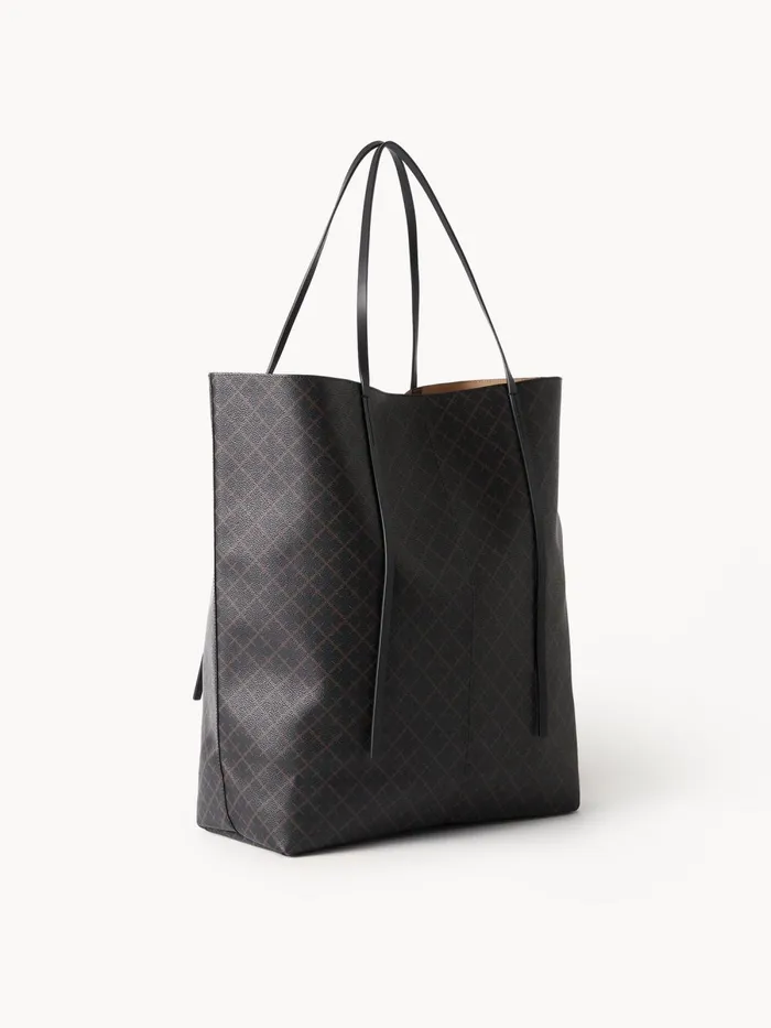 Bags Women By Malene Birger Abrille Printed Tote Bag Dark Chokolate Bags Women By Malene Birger Abrille Printed Tote Bag Dark Chokolate