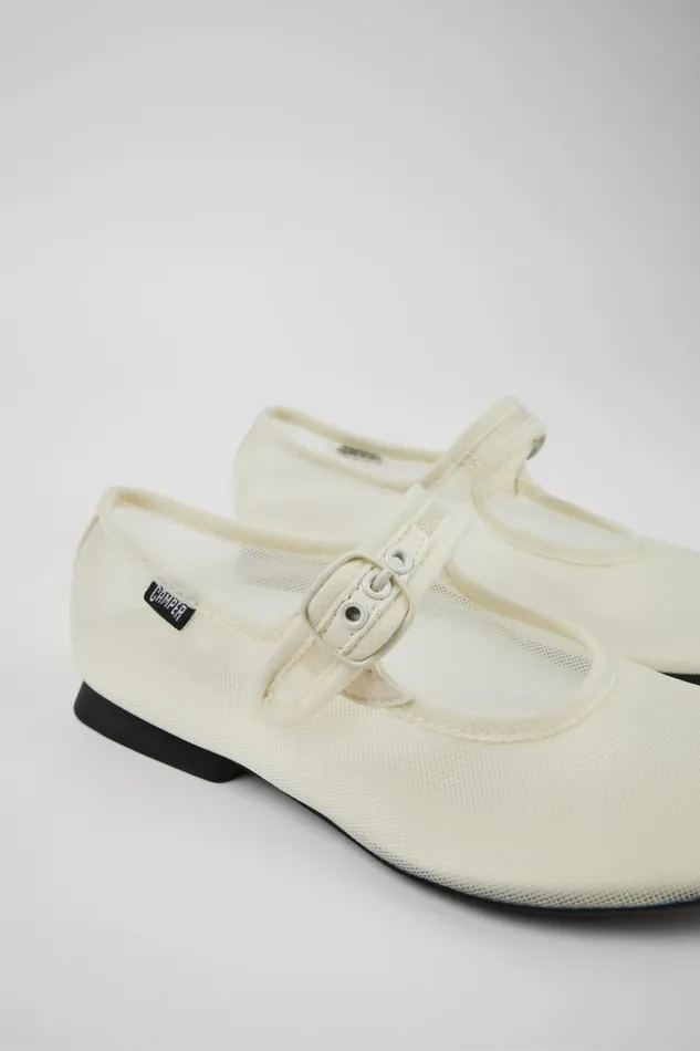 Ballerinas Women Camper Casi Myra White Textile Mary Jane