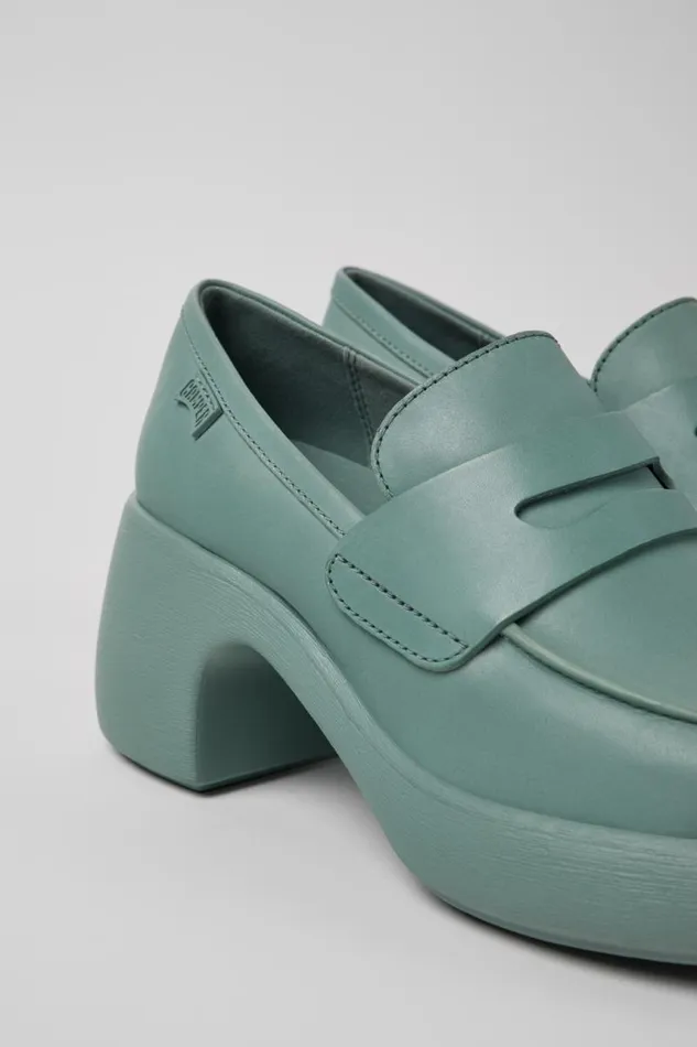 Ballerinas Women Camper Thelma Green Leather MoccasinBallerina