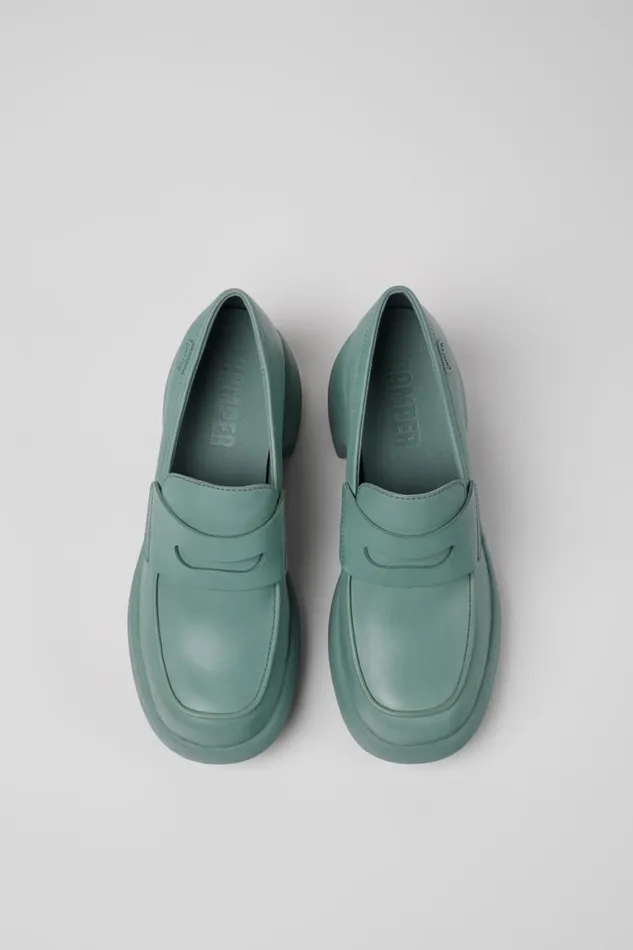 Ballerinas Women Camper Thelma Green Leather MoccasinBallerina