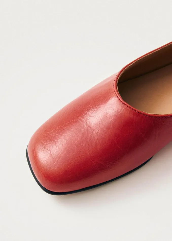Ballet Flats Women ALOHAS Edie Red Leather Ballet Flats